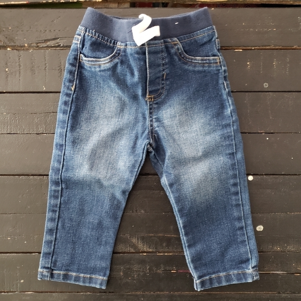 Garanimals Baby Boy 18 Months Medium Wash Denim Pull On Pants Jeans